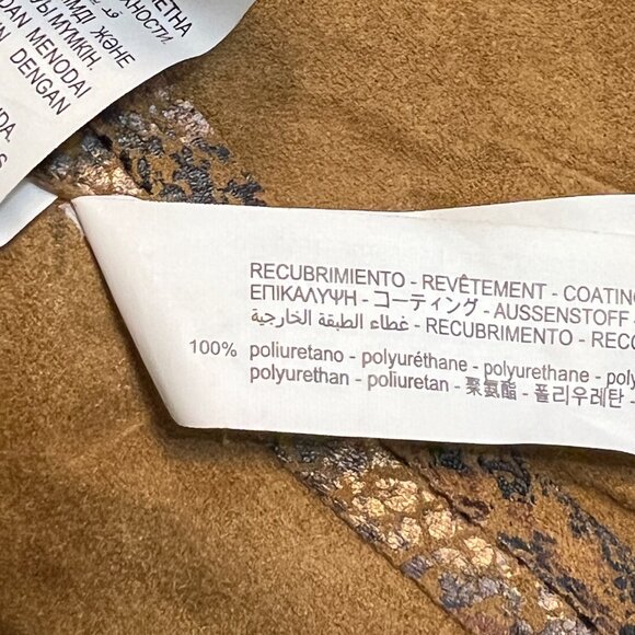 Zara Women's Snake Print Faux Leather Open Front Jacket Brown Medium - Picture 6 of 10